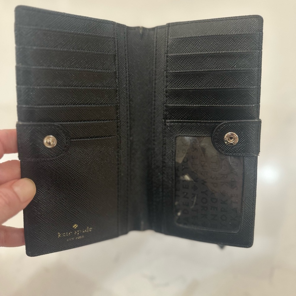 Kate Spade Black Wallet with Swan Design - Picture 8 of 9